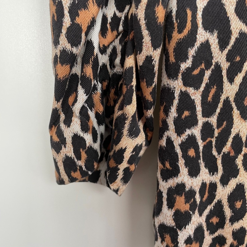 LPA Revolve Sienna Leopard Open Front Luxury Duster Coat Mob Wife Glam Small - Picture 4 of 10